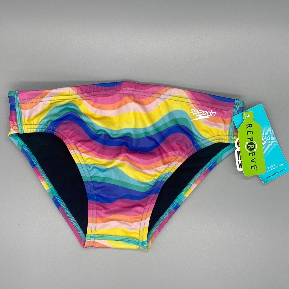 Mens “Rainbow Wave” speedo swim brief sz 30